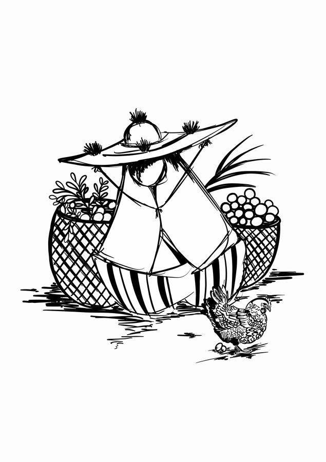 Basket seller scene