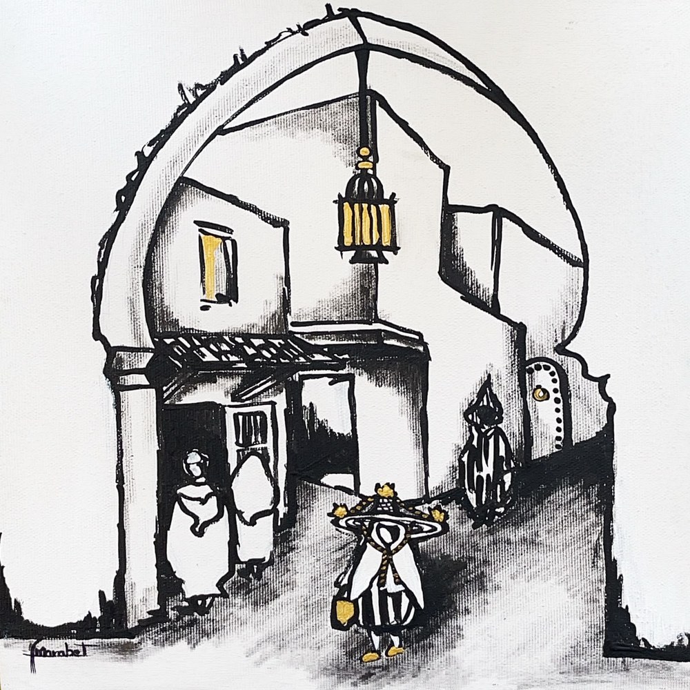 Etched in memory., Acrylic over cotton canvas, 30x30cm