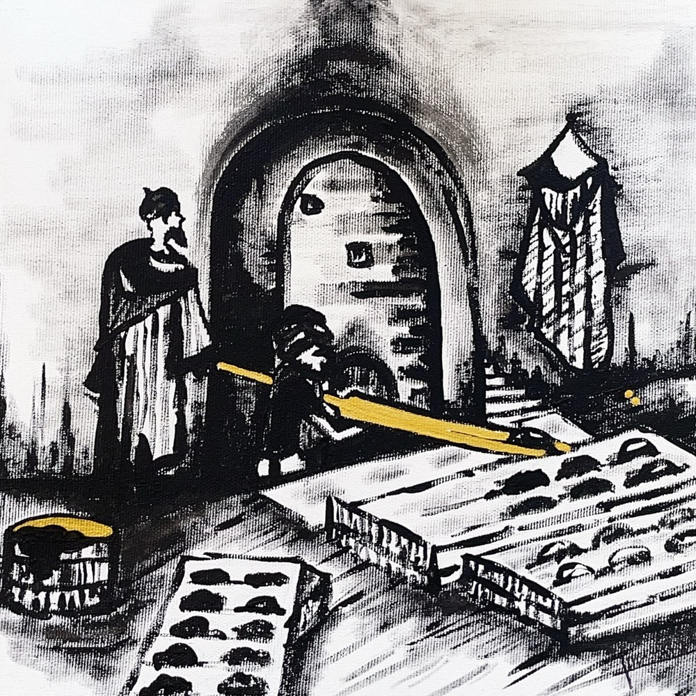 Scents of the Past., Acrylic over cotton canvas, 30x30cm